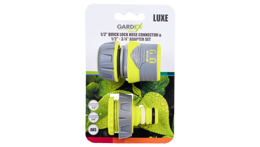 1/2" Quick Lock Hose Connector &1/2"-3/4"Adapter Set LUXE GX image
