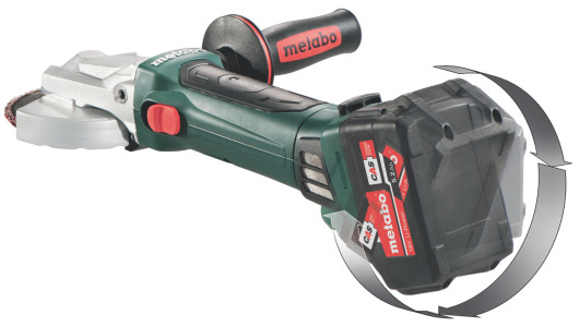 Ъглошлайф акум. с плоска глава METABO WF 18 LTX 125 Solo кут image