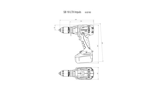 Бормашина акум. ударна 18V 110Nm METABO SB 18 LTX 2x4.0 Ah image