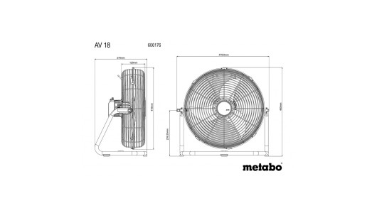 Ventilator acumulator. 18V METABO AV 18 SOLO image