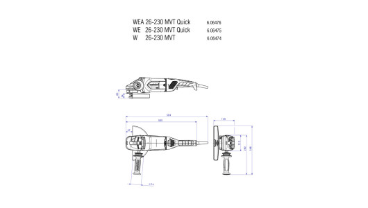 Ъглошлайф 230mm 2600W METABO WE 26-230 MVT QUICK image