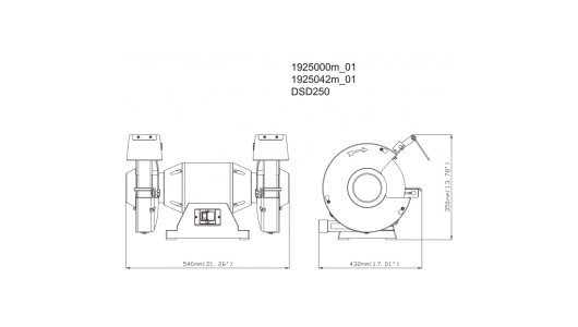 Шмиргел 900W 250mm METABO DSD 250 трифазен image