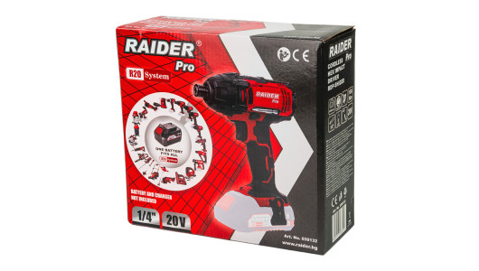 R20 Винтоверт ударен акум. Li-ion 1/4" 180Nm Solo RAIDER PRO RDP-SHID20 image