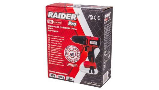 R20 Бормашина безчеткова 2-ск. 10mm 40Nm Solo RAIDER PRO RDP-YBD20&nbsp; image