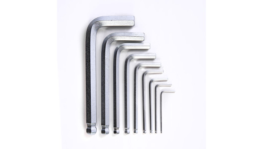 Short arm ball point hex key 1.5-10mm set 9pcs CR-V TMP image