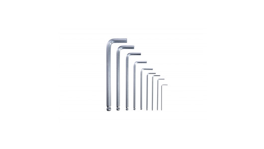 Long arm ball point hex key 1.5-10mm set 9pcs CR-V TMP image