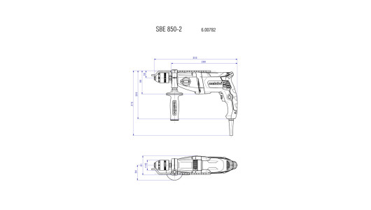 Бормашина ударна 850W METABO SBE 850-2 ZKBF image