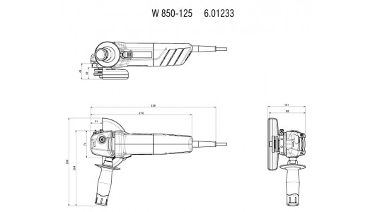 Ъглошлайф 125mm 850W METABO W 850-125 (изчерпано количество) image