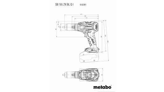 Мașină de găurit cu percuție 18V 130Nm MB SB 18 BL Q 2X5.2Ah image