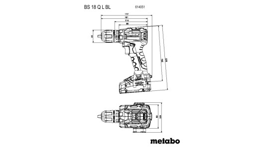 Винтоверт акум. 18V 60Nm METABO BS 18 L 2X2.0Ah image