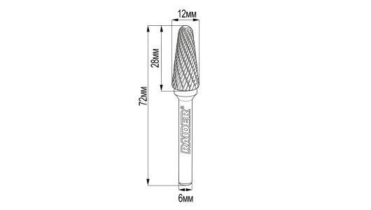 Freza debavurare Tungsten Carbon tip LX &Oslash;12x28 &oslash;6mm RDP image