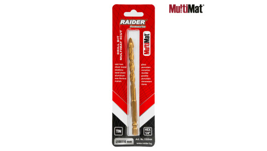 Drill Bit MultiMat 4Cut TIN Hex 1/4" &Oslash;8 mm image