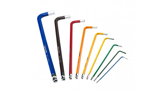 Ball point hex key set 1.5-10 mm, 9 pcs extra long COLOR TMP image