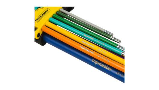 Torx hex key set TT10-TT50, 9 pcs., extra long COLOR TMP image