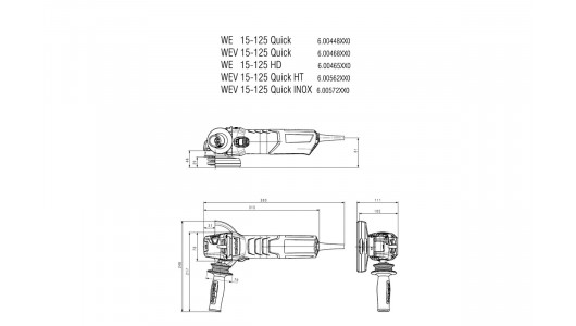 Ъглошлайф 125mm 1550W рег. обороти METABO WEV 15-125 QUICK image