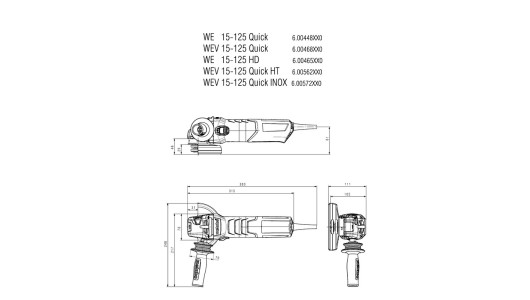 Polizor unghiular 125mm 1550W METABO WEV 15-125 QUICK INOX image