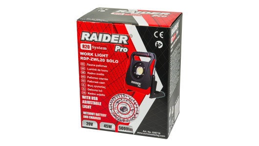 R20 Лампа работна 45W 5000lm Dimmer USB AL Solo RAIDER PRO RDP-ZWL20 image