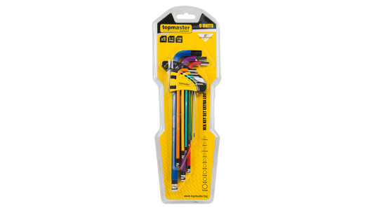 Ball point hex key set 1.5-10 mm, 9 pcs extra long COLOR TMP image