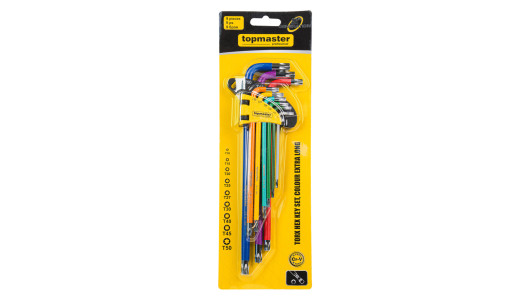 Шестограми цветни торкс отвор к-т TT10-50 9бр дълги CR-V Topmaster Professional image