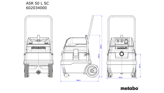 Прахосмукачка 1400W METABO ASR 50 L SC image