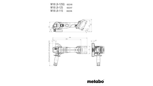 Baterie polizor unghiular. 125mm METABO L 18 L 9-125 SOLO image