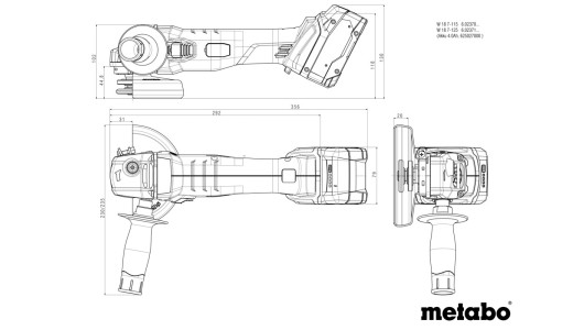 Polizor unghiular fără fir 125mm METABO L 18 7-125 2x4,0 Ah image