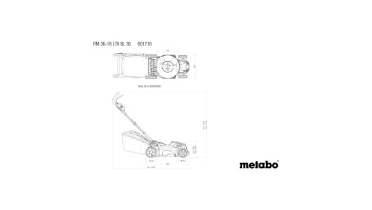 Косачка акум. 36cm 45L METABO RM 36-18 LTX BL 36 SOLO image